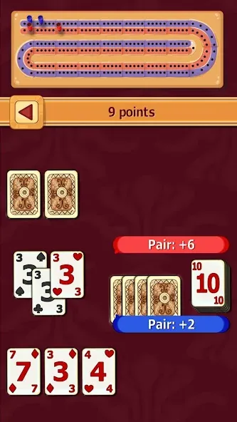 Cribbage — Мод: Бесконечные очки и подсказки — скриншот 2
