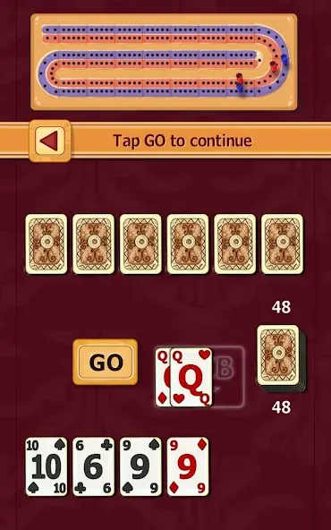 Cribbage — Мод: Бесконечные очки и подсказки — скриншот 5
