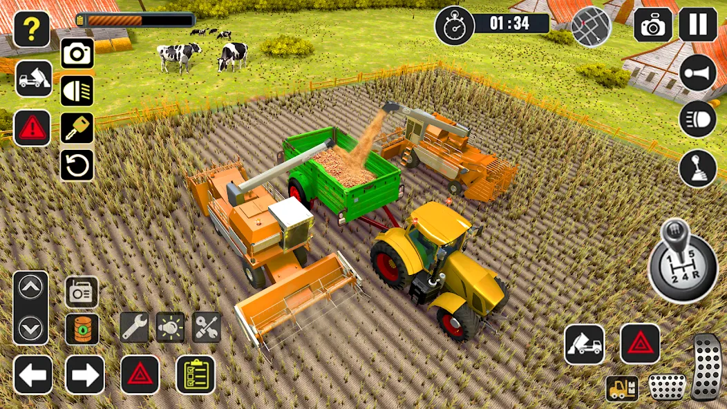 Tractor Farming Game Harvester MOD — Безлимитные деньги и топливо на Андроид — скриншот 3