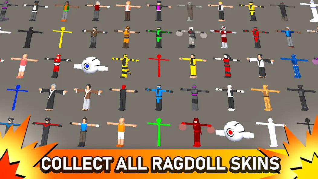 Smashgrounds.io: Ragdoll Arena MOD APK — Безлимитные деньги и оружие — скриншот 5