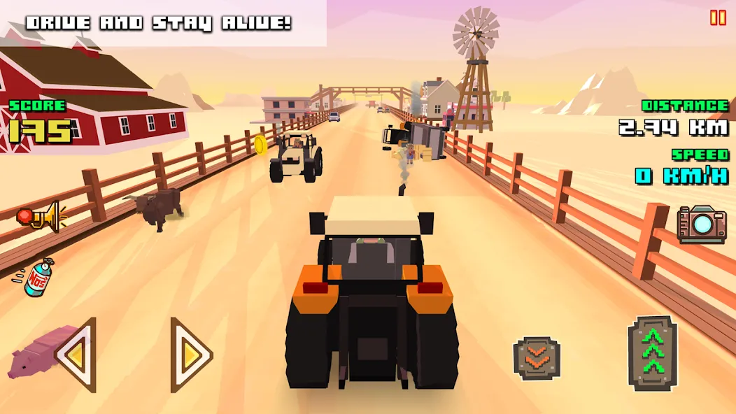 Скачать взломанную Blocky Farm Racing & Simulator — Безлимитные деньги и топливо — скриншот 2