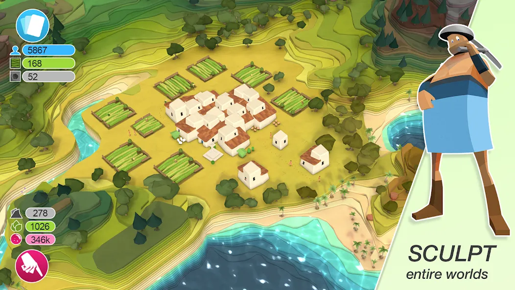 Скачать взлом Godus на Андроид — Безлимитные ресурсы и божественная сила — скриншот 1