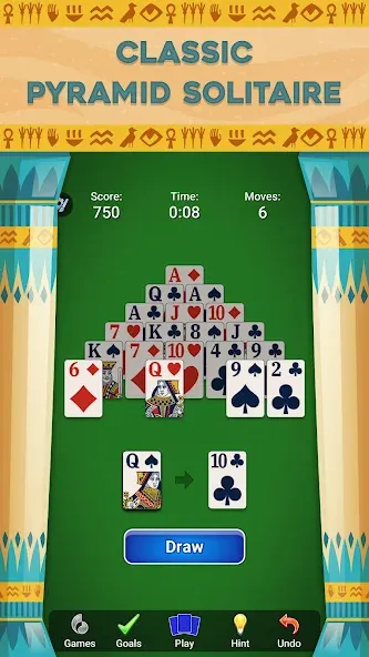 Скачать взломанную Pyramid Solitaire - Card Games — Без рекламы и бесконечные подсказки — скриншот 3