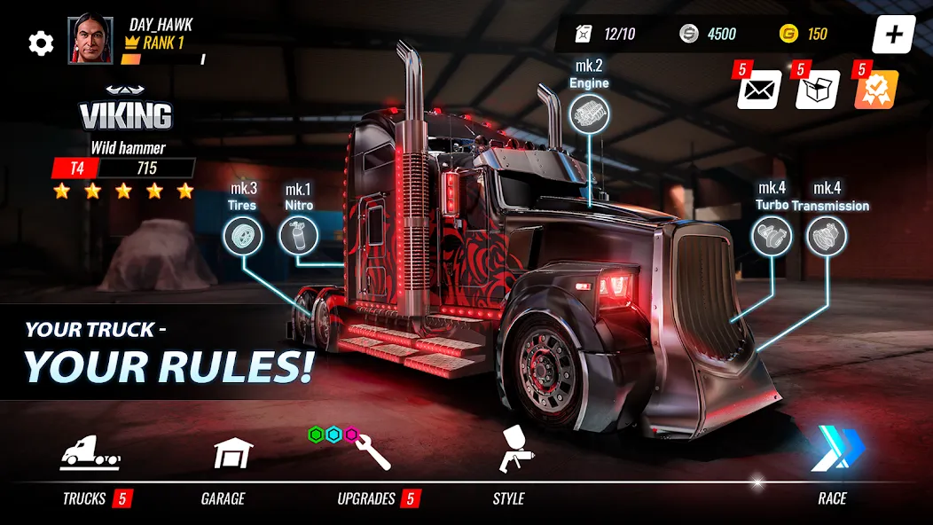 Скачать Big Rig Racing: Drag racing — Последняя версия (Безлимитные деньги и топливо) — скриншот 1