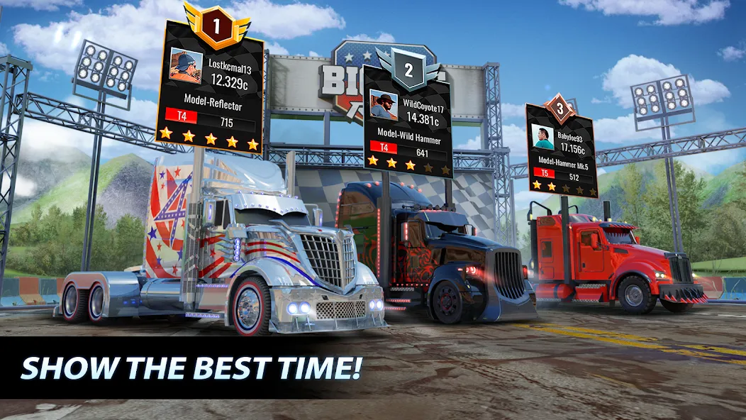 Скачать Big Rig Racing: Drag racing — Последняя версия (Безлимитные деньги и топливо) — скриншот 3