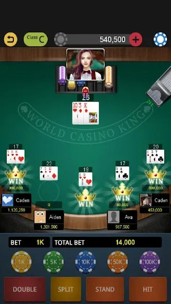 Скачать World Blackjack King на Android — Безлимитные фишки и открыты столы — скриншот 2