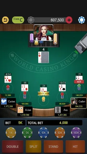 Скачать World Blackjack King на Android — Безлимитные фишки и открыты столы — скриншот 4