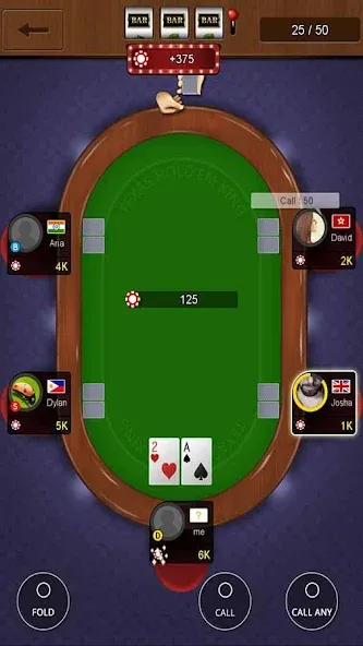 Скачать взлом Texas holdem poker king на Андроид — Безлимитные фишки и все функции открыты — скриншот 4