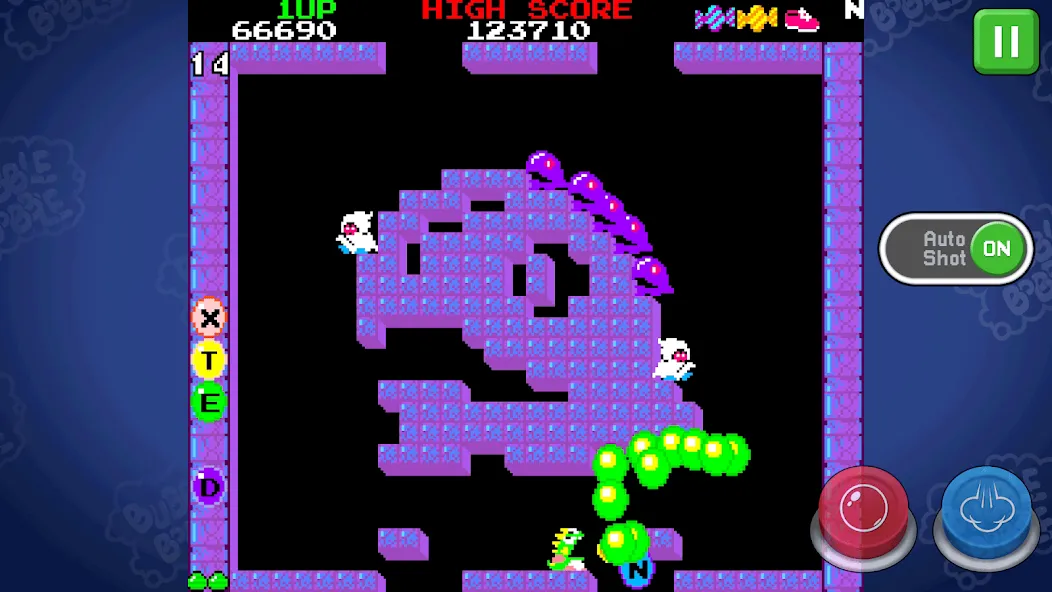 Скачать BUBBLE BOBBLE classic — Последняя версия (Бесконечные жизни и все уровни открыты) — скриншот 4