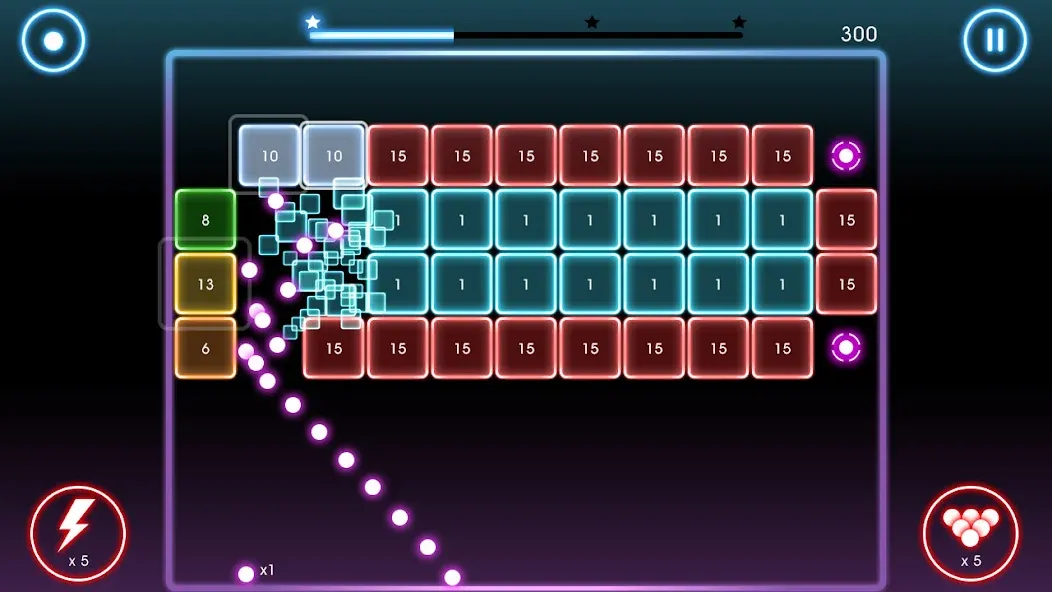 Скачать взломанную Bricks Breaker Quest — Безлимитные жизни и монеты — скриншот 1