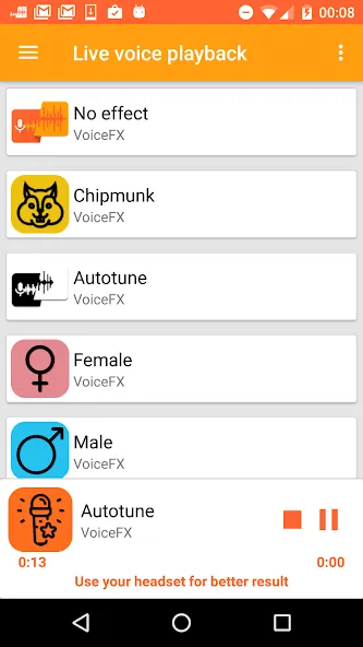 VoiceFX - Voice Changer with v на Андроид — Мод Премиум функции и без рекламы — скриншот 5