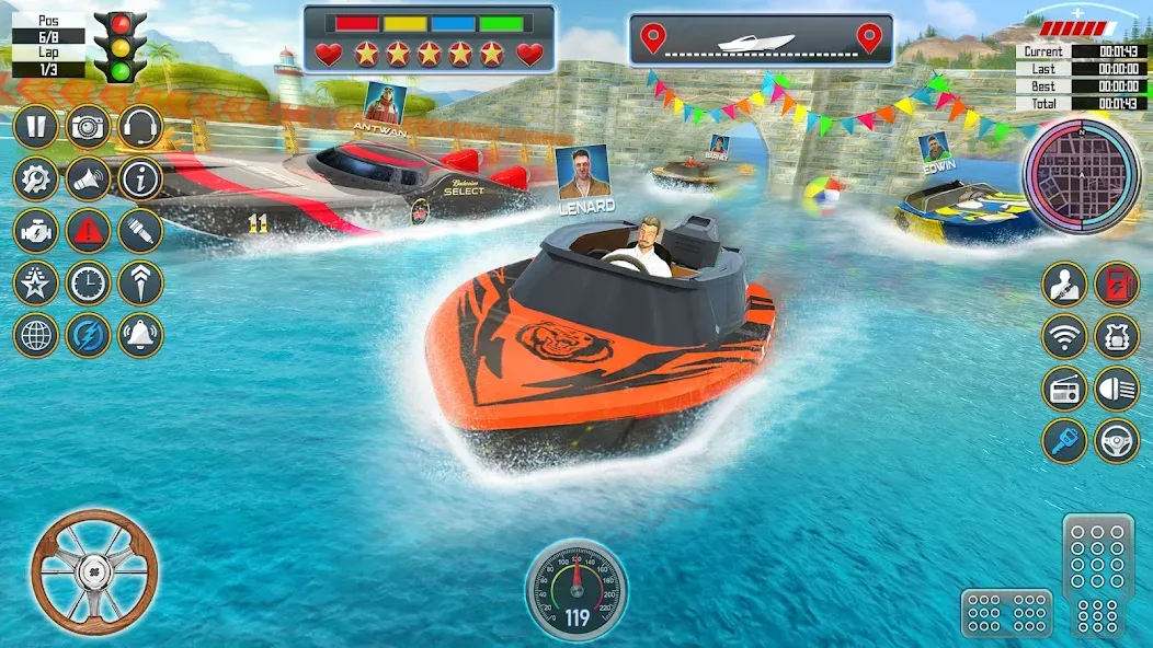Скачать Speed Boat Racing: Boat games (Мод: Безлимитные деньги и все лодки открыты) на Андроид — скриншот 2