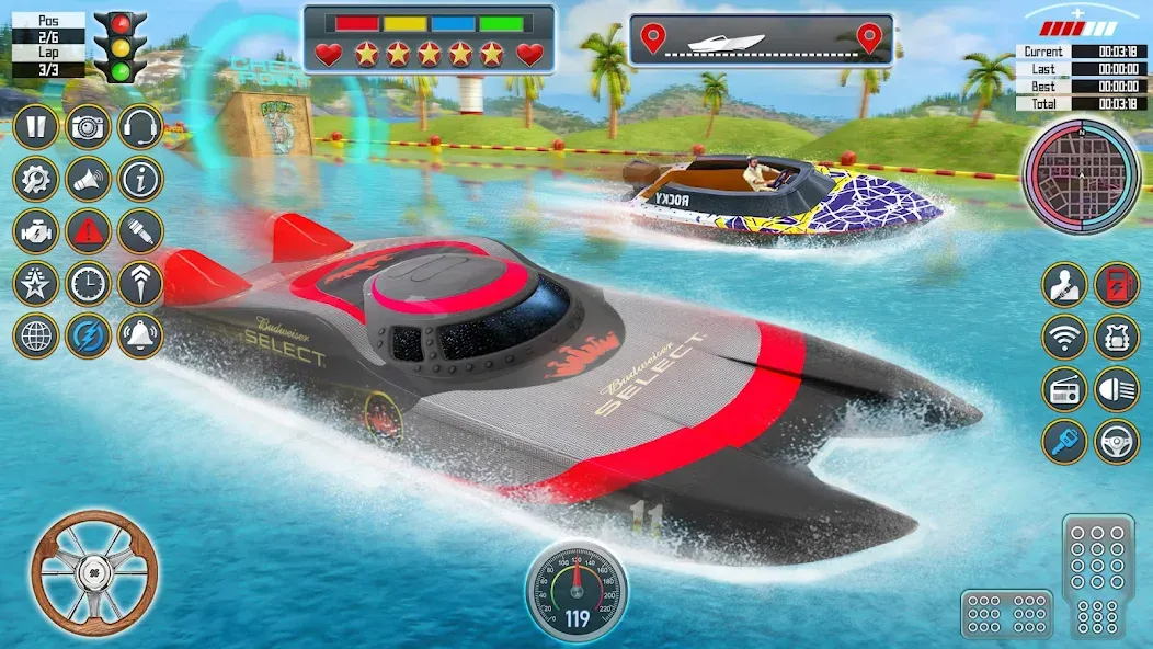 Скачать Speed Boat Racing: Boat games (Мод: Безлимитные деньги и все лодки открыты) на Андроид — скриншот 3