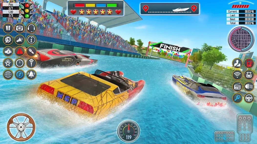 Скачать Speed Boat Racing: Boat games (Мод: Безлимитные деньги и все лодки открыты) на Андроид — скриншот 4