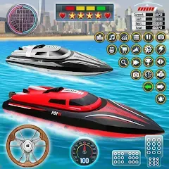 Скачать Speed Boat Racing: Boat games (Мод: Безлимитные деньги и все лодки открыты) на Андроид