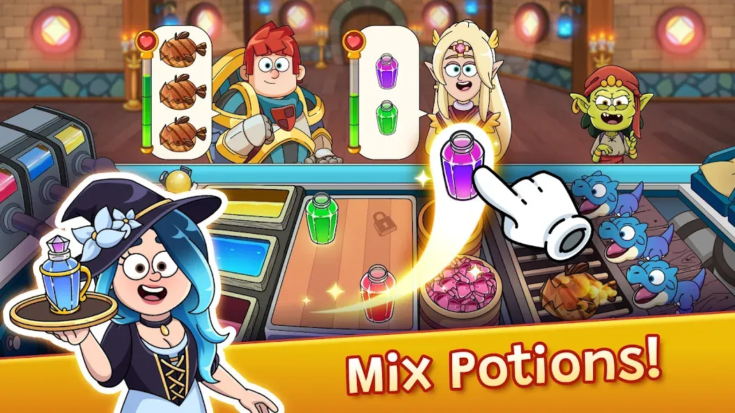 Взломанная Potion Punch 2: Cooking Quest на Андроид — Безлимитные монеты и энергия — скриншот 1