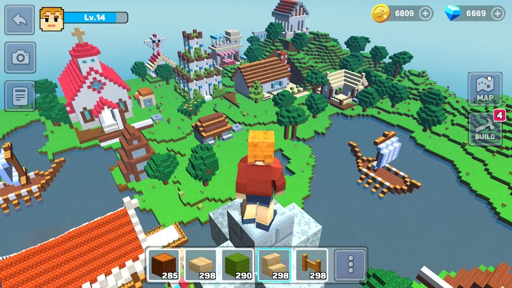 MiniCraft: Blocky Craft 2024 на Андроид — Бесконечные ресурсы и открытые возможности — скриншот 1