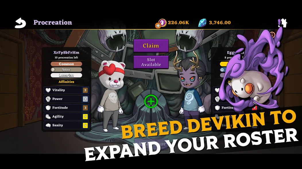 Devikins: Epic NFT/Crypto Game (Мод Безлимитные ресурсы и редкие герои) — скриншот 4