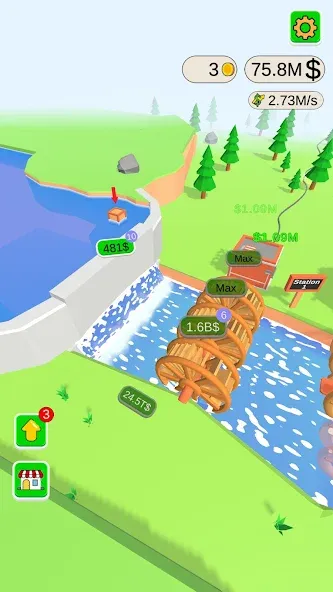 Скачать Water Power (Мод: Безлимитная энергия и быстрый прогресс) на Андроид — скриншот 5