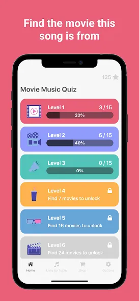 Скачать взлом Movie Music Quiz - Blindtest на Андроид — Без рекламы и все треки открыты — скриншот 1
