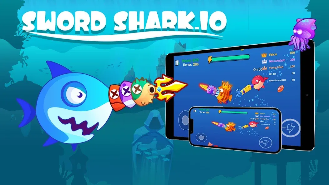 Взлом Sword Shark.io - Hungry Shark — Много денег и алмазов — скриншот 1