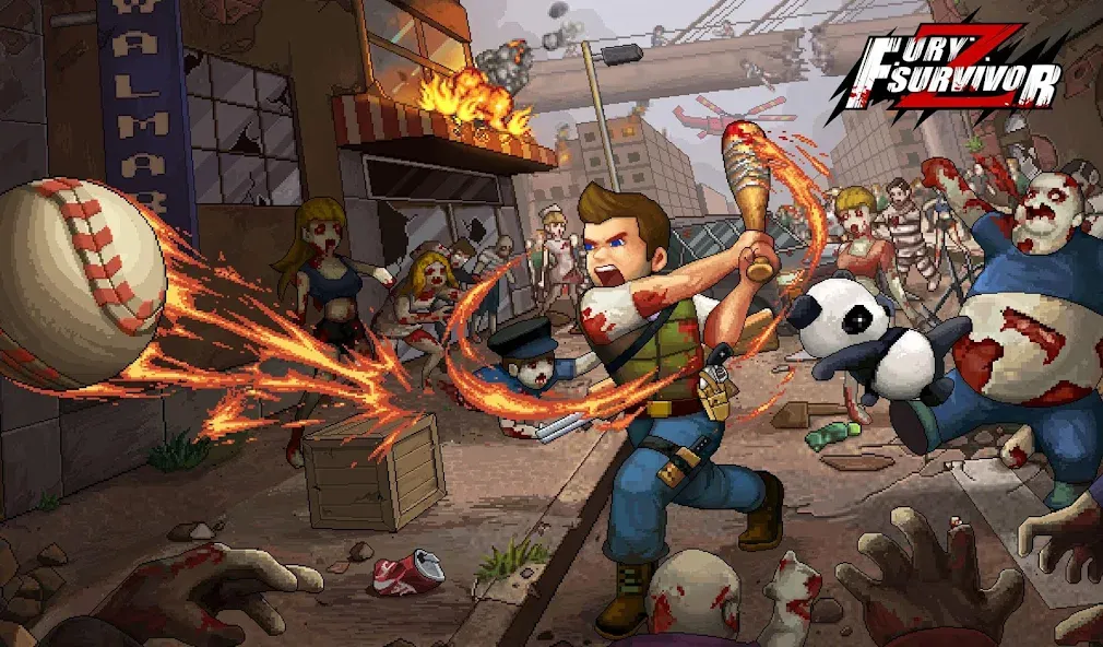 Fury Survivor: Pixel Z Mod APK Безлимитные ресурсы и бессмертие — Скачать на Андроид — скриншот 1