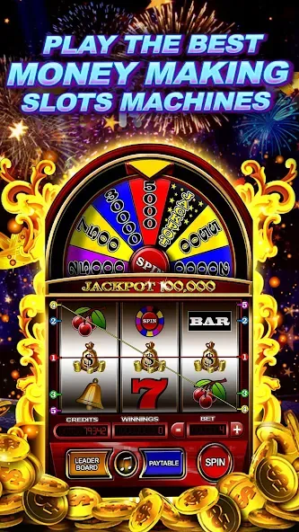 Money Wheel Slot Machine Game MOD APK — Безлимитные монеты и бонусы — скриншот 1