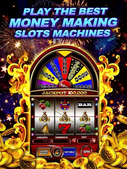 Money Wheel Slot Machine Game MOD APK — Безлимитные монеты и бонусы — скриншот 5