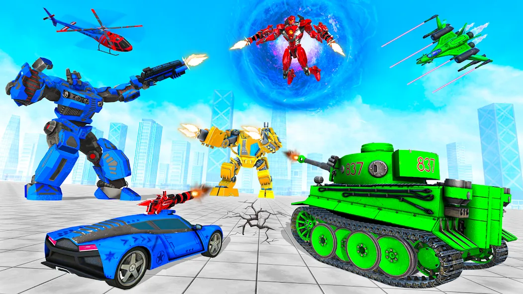 Скачать Tank Robot Game Army Games MOD APK — Мощные роботы и бесконечные боеприпасы — скриншот 3