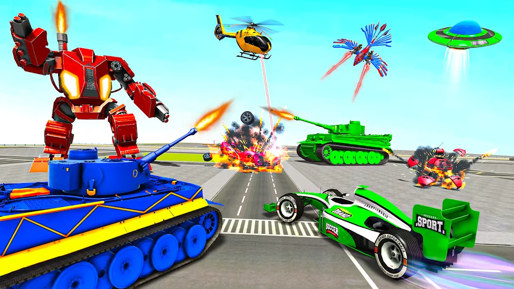 Скачать Tank Robot Game Army Games MOD APK — Мощные роботы и бесконечные боеприпасы — скриншот 5