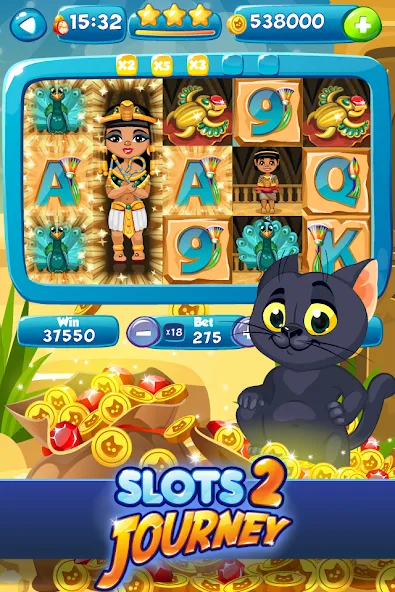 Скачать взлом Slots Journey 2: Vegas Casino на Андроид — Безлимитные монеты и бонусы — скриншот 1