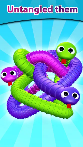 Взломанная Tangled Snakes Puzzle Game на Андроид — Разблокированы все уровни и подсказки — скриншот 1 Взломанная Tangled Snakes Puzzle Game на Андроид — Разблокированы все уровни и подсказки — скриншот 1