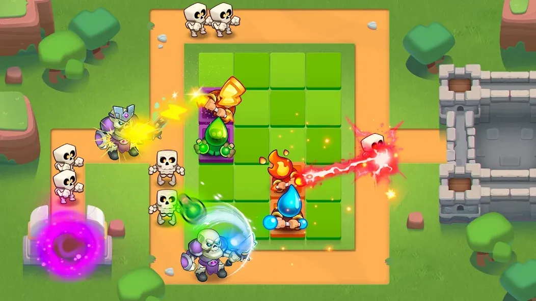 Rush Royale: Tower Defense TD на Андроид — Мод Безлимитные ресурсы и усиленные башни — скриншот 1