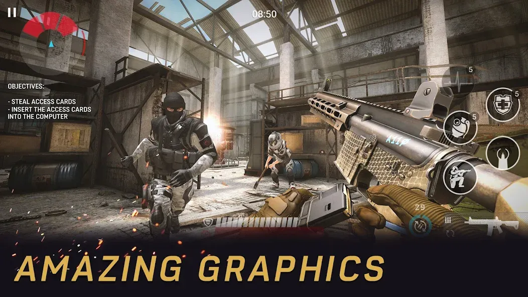 Взломанная Warface GO: FPS shooting games на Андроид — Много денег и открыто всё — скриншот 5 Взломанная Warface GO: FPS shooting games на Андроид — Много денег и открыто всё — скриншот 5
