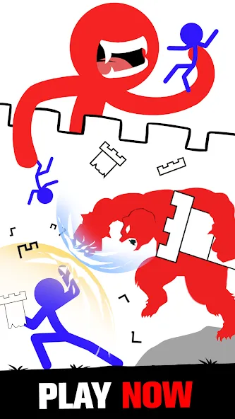 Stick Fight: Endless Battle — Мод: Безлимитные монеты и оружие — скриншот 1