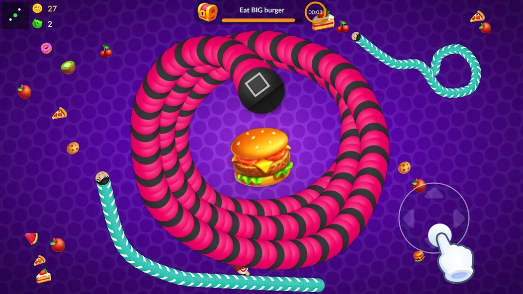 Скачать Snake vs Worms: Fun .io Zone с модом — Без рекламы и много монет — скриншот 1