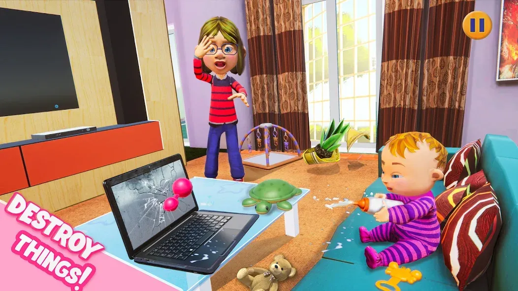 Скачать Virtual Baby Mother Simulator на Android — Безлимитные деньги и всё открыто — скриншот 4