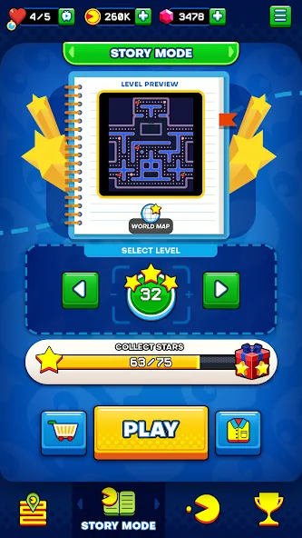 Скачать PAC-MAN на Android — Бесконечные жизни и усиленные бонусы — скриншот 3