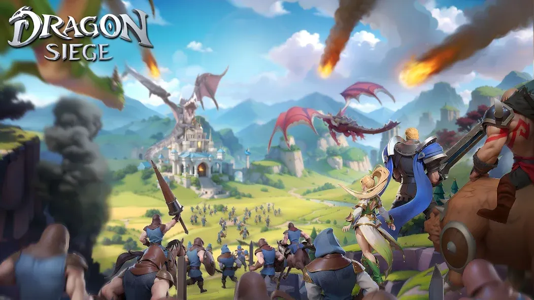 Dragon Siege: Kingdom Conquest MOD APK на Android — Безлимитные ресурсы и усиленные драконы — скриншот 1