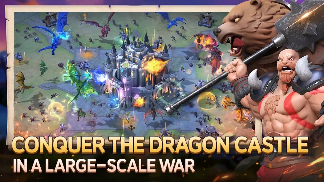 Dragon Siege: Kingdom Conquest MOD APK на Android — Безлимитные ресурсы и усиленные драконы — скриншот 2