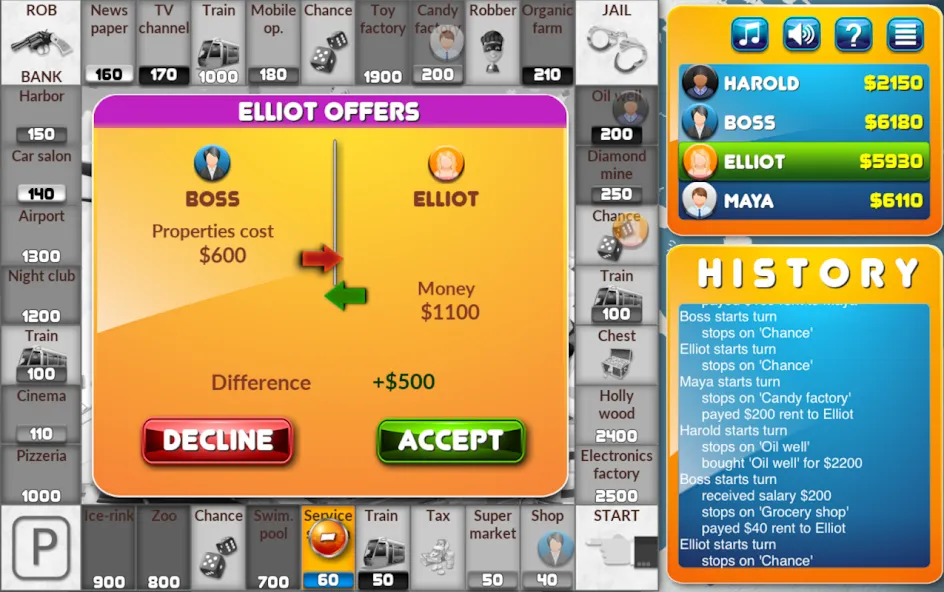 Взломанная CrazyPoly - Business Dice Game на Андроид — Безлимитные деньги и все функции — скриншот 5 Взломанная CrazyPoly - Business Dice Game на Андроид — Безлимитные деньги и все функции — скриншот 5
