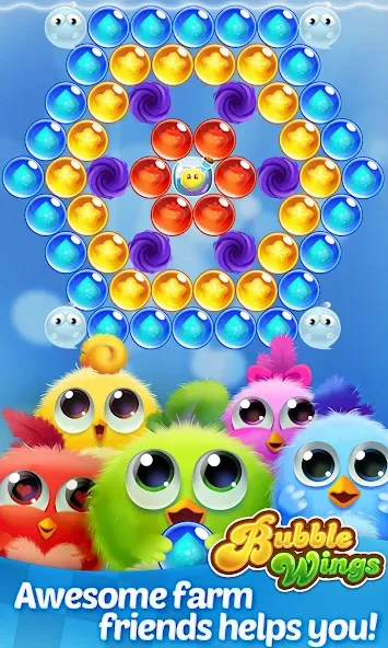 Bubble Wings: bubble shooter MOD — Безлимитные жизни и монеты на Андроид — скриншот 4 Bubble Wings: bubble shooter MOD — Безлимитные жизни и монеты на Андроид — скриншот 4