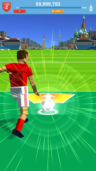 Скачать Soccer Kick (Мод: Безлимитные деньги и энергия) на Андроид — скриншот 1