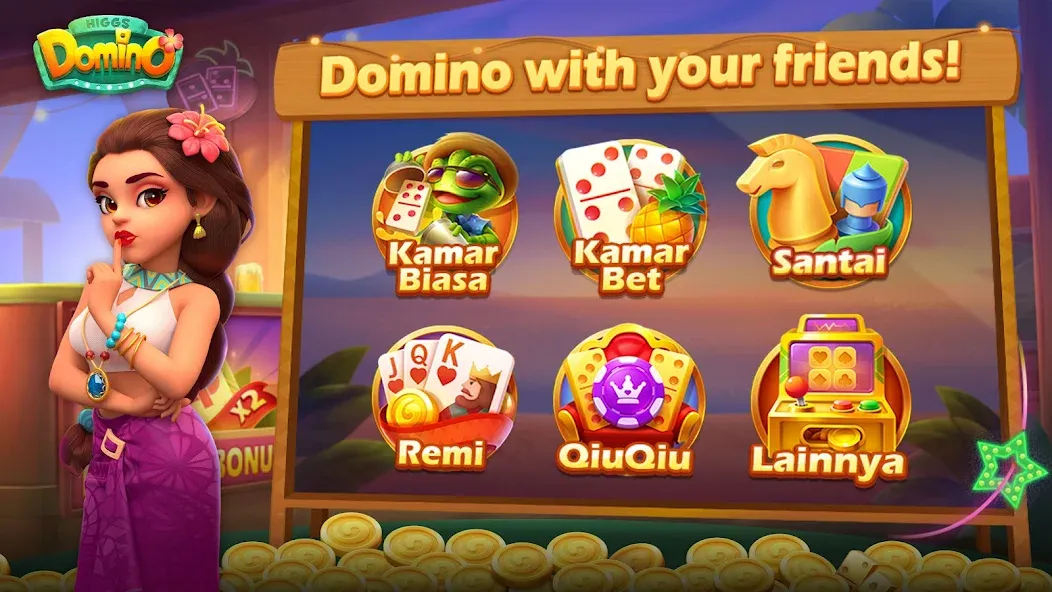Higgs Domino Island MOD APK на Android — Безлимитные фишки и монеты — скриншот 1