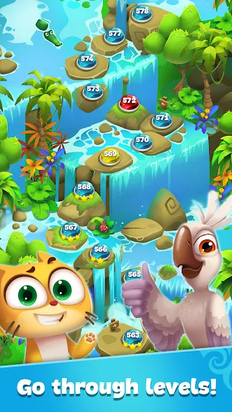 Скачать Gemmy Lands: Match 3 Games (Мод: Безлимитные монеты и жизни) на Андроид — скриншот 4