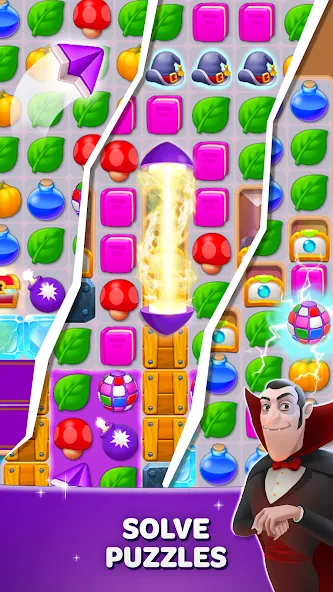 Becharmed - Match 3 Games — Безлимитные жизни и бустеры — скриншот 4