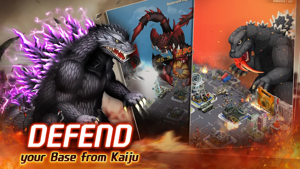 Godzilla Defense Force Mod APK Безлимитные деньги и усиленная защита — Скачать на Андроид — скриншот 1