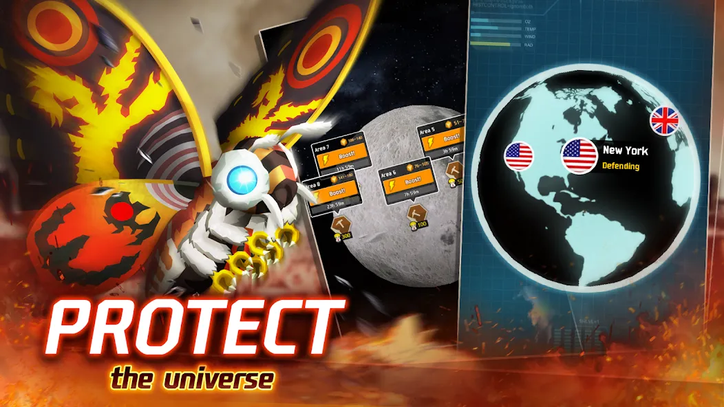 Godzilla Defense Force Mod APK Безлимитные деньги и усиленная защита — Скачать на Андроид — скриншот 3