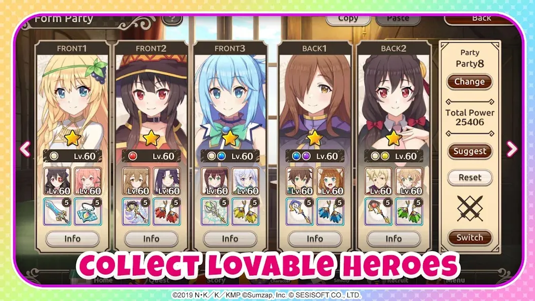 KonoSuba: Fantastic Days MOD — Много кристаллов и ресурсов на Андроид — скриншот 4