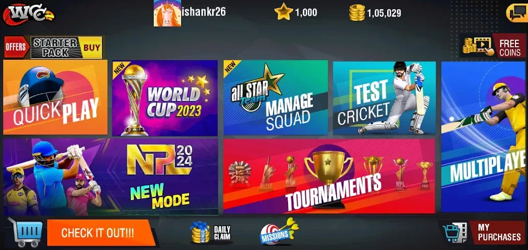 World Cricket Championship 2 (Мод Безлимитные деньги и все команды открыты) — скриншот 5 World Cricket Championship 2 (Мод Безлимитные деньги и все команды открыты) — скриншот 5